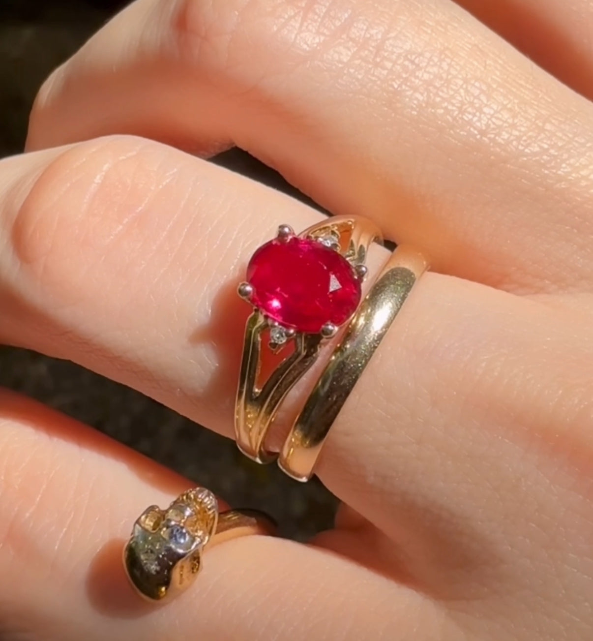 10k Vintage Ruby Ring