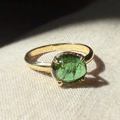 14k Tourmaline Cabochon Ring