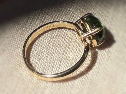 14k Tourmaline Cabochon Ring