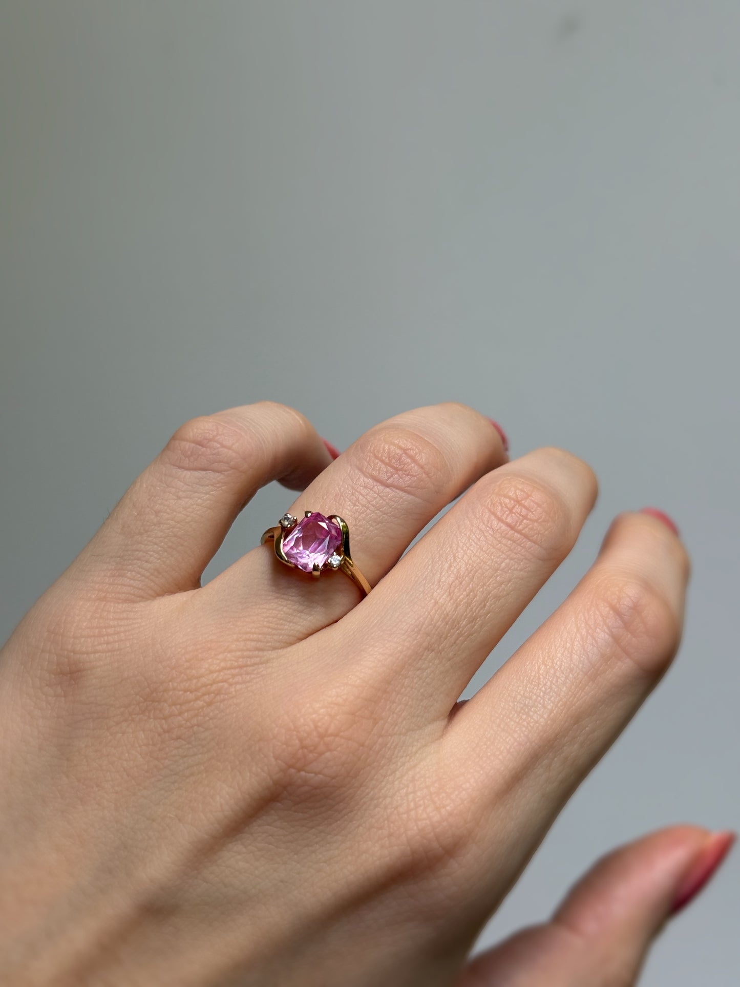 10k Pink Sapphire Ring