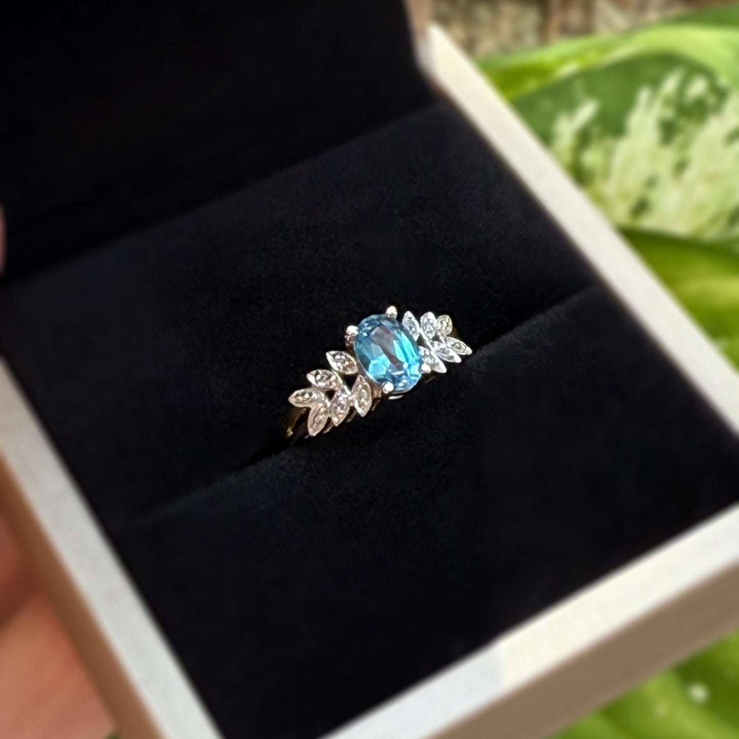 Vintage 10k Blue Topaz Ring