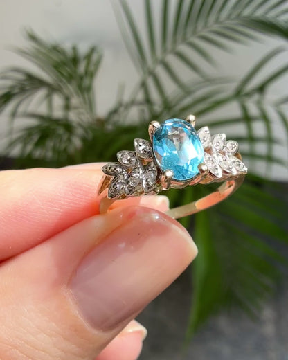 Vintage 10k Blue Topaz Ring